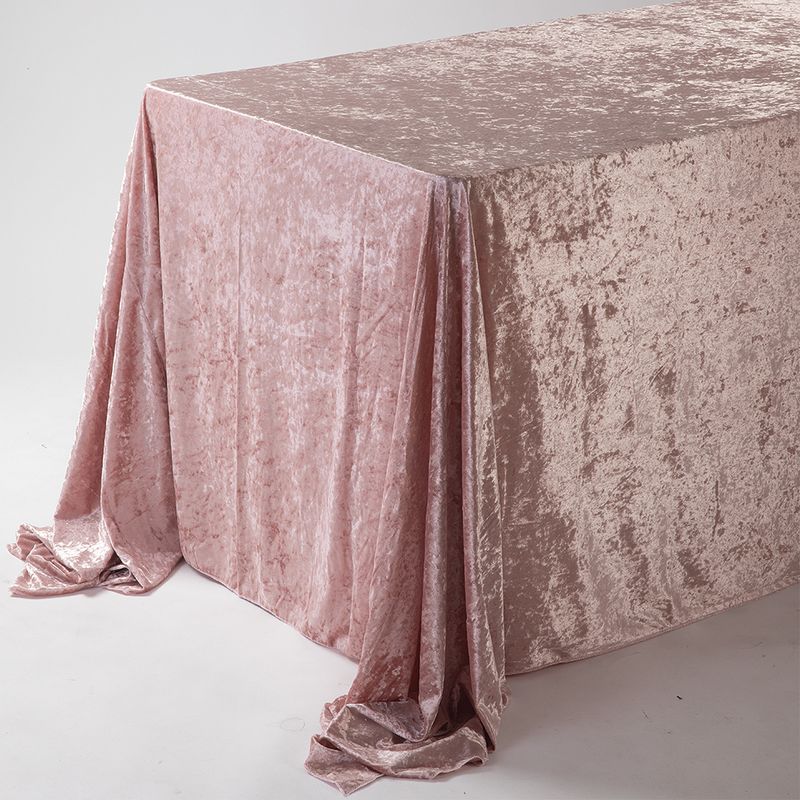 Rose Pink 90"X132" Rectangle Velvet Tablecloth