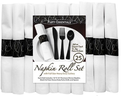 NAPKIN ROLL F/K/S/N BAG BK 25CT