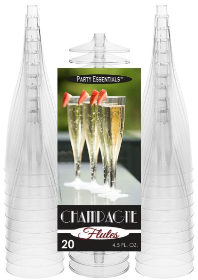 4.5OZ 2PC CHAMP FLUTE CLEAR 20CT