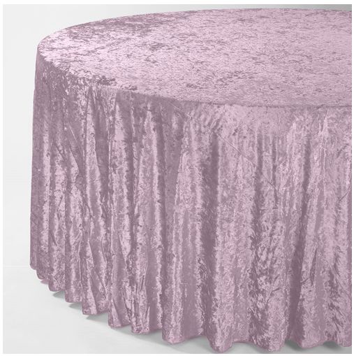 PINK 120" ROUND VELVET TABLECLOTH