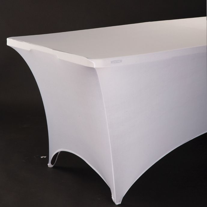 White 72"X30" Rectangle Spandex Tablecloth