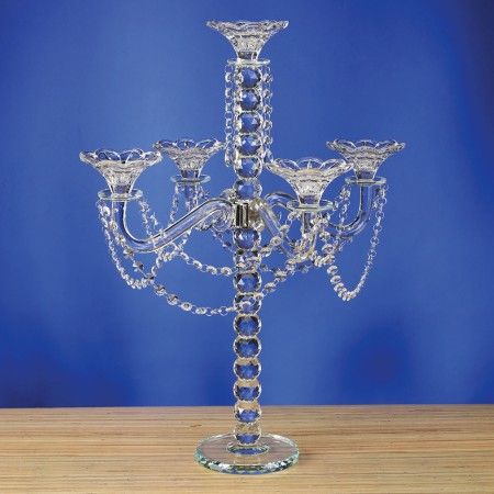 5 Arm Crystal Centerpiece Stand