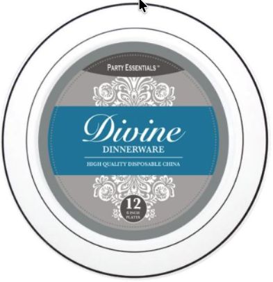 6" PLATES WHITE W SILVER RIM 12CT