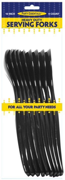 10" HD SERVING FORKS BLACK 9CT