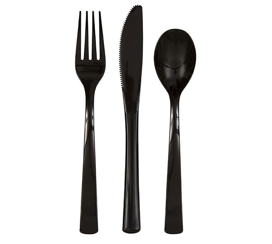 Midnight Black Mixed Cutlery 18ct