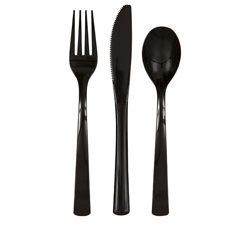 Midnight Black Mixed Cutlery 18ct