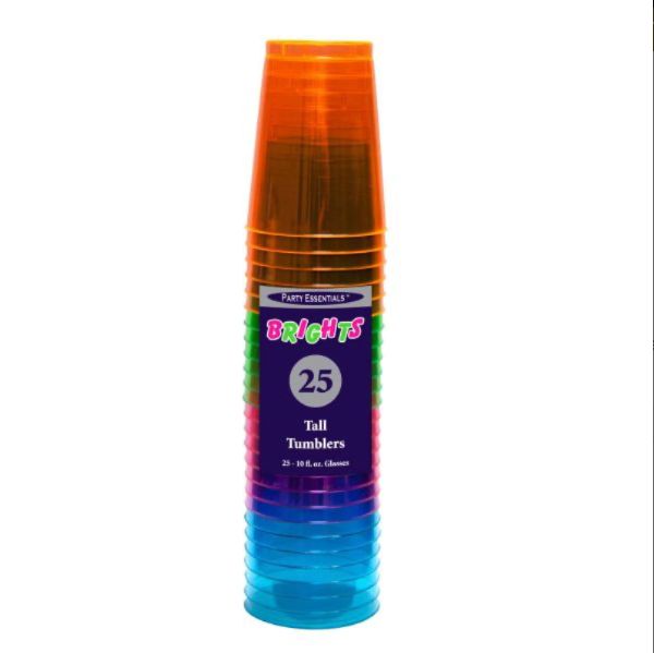 10Oz Tumblers Assort Neons 25Ct