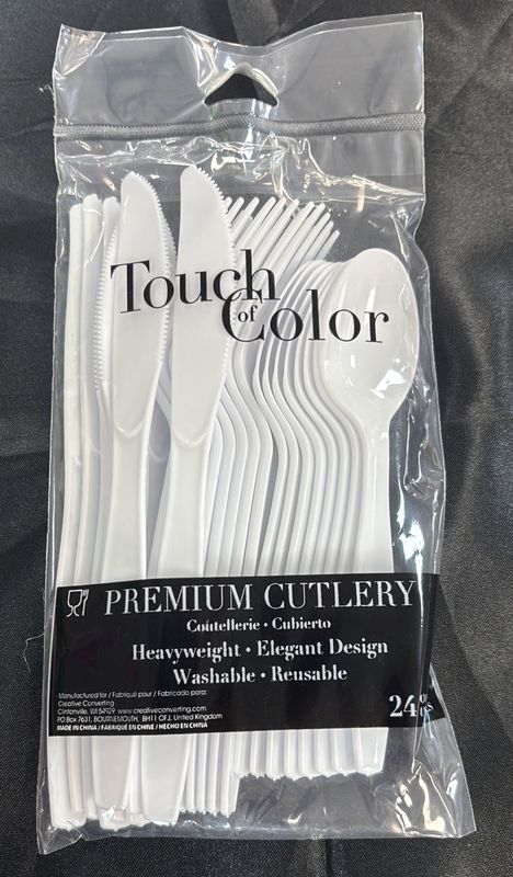 WHITE MIXED CUTLERY