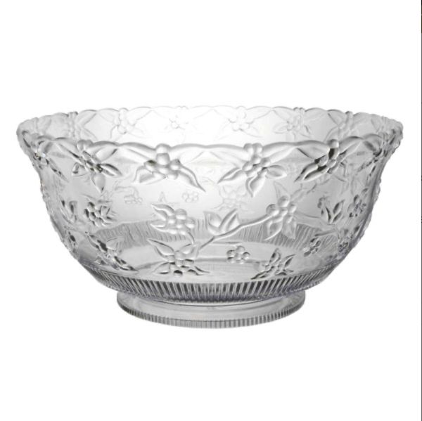 12Qt Embossed Punch Bowl Clear