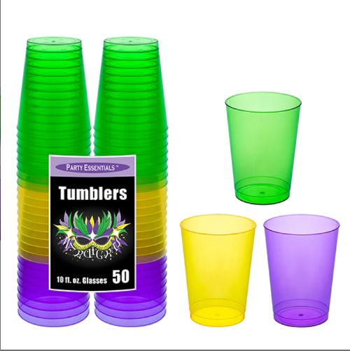 10Oz Tumbler Mardi Gras 50Ct