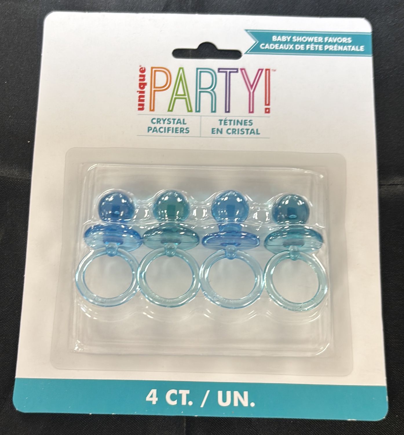 BABY SHOWER FAVORS BLUE PACIFIER 4CT