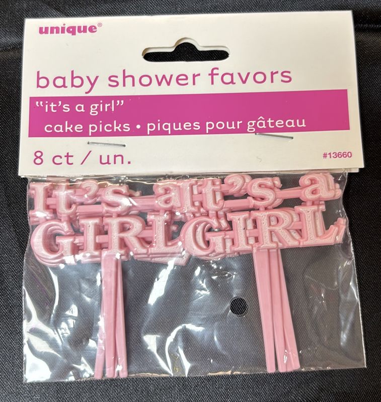 ITS A GIRL CUPCAKE TOPPERS