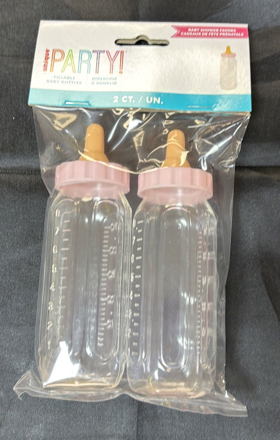 BABY SHOWER FAVORS PINK BOTTLE 2CT