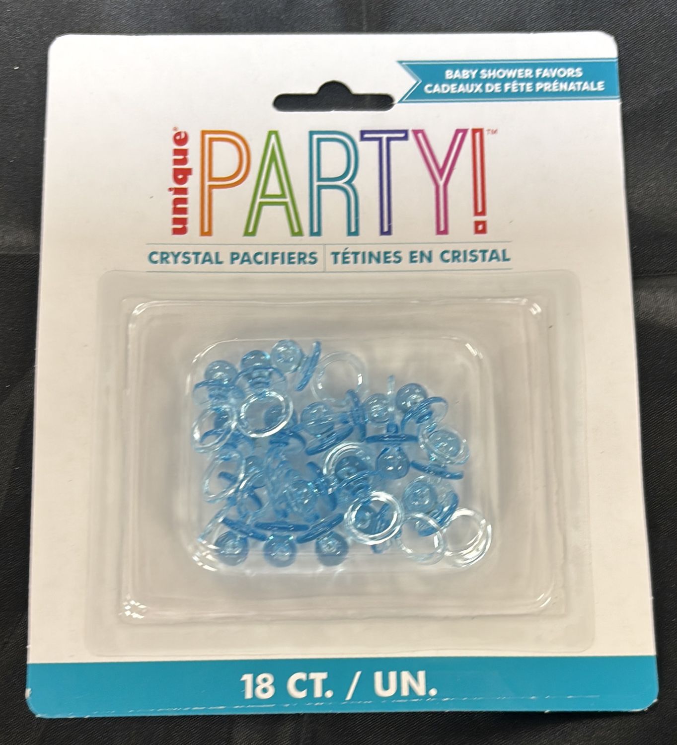 BABY SHOWER FAVORS BLUE PACIFIER 18CT