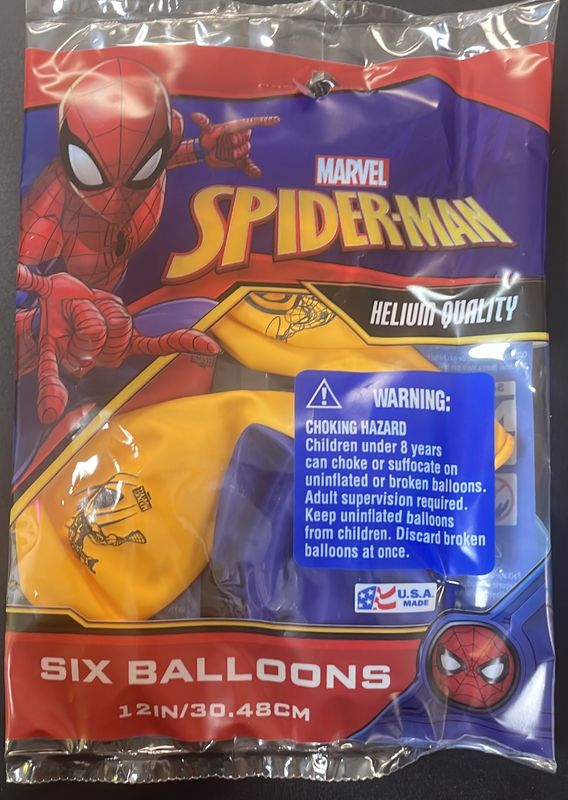 SPIDER MAN - 12" LATEX BALLOON 6CT