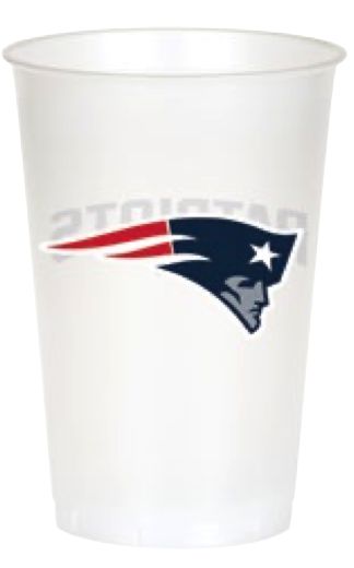 NFL PLASTIC CUPS NEW ENGLAND PATRIOTS 8CT