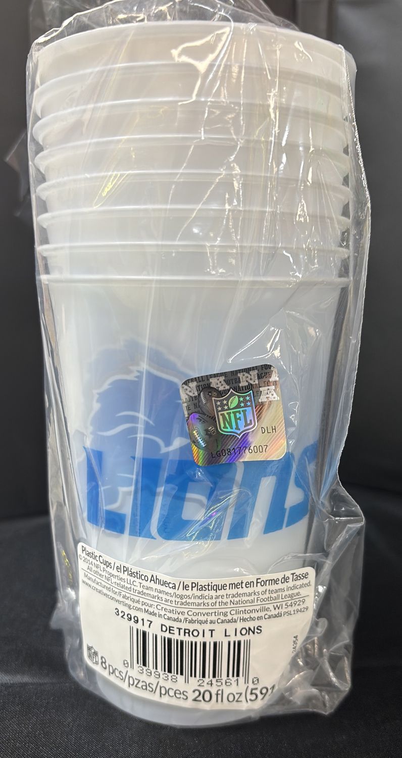 DETROIT LIONS NFL PLASTIC CUPS