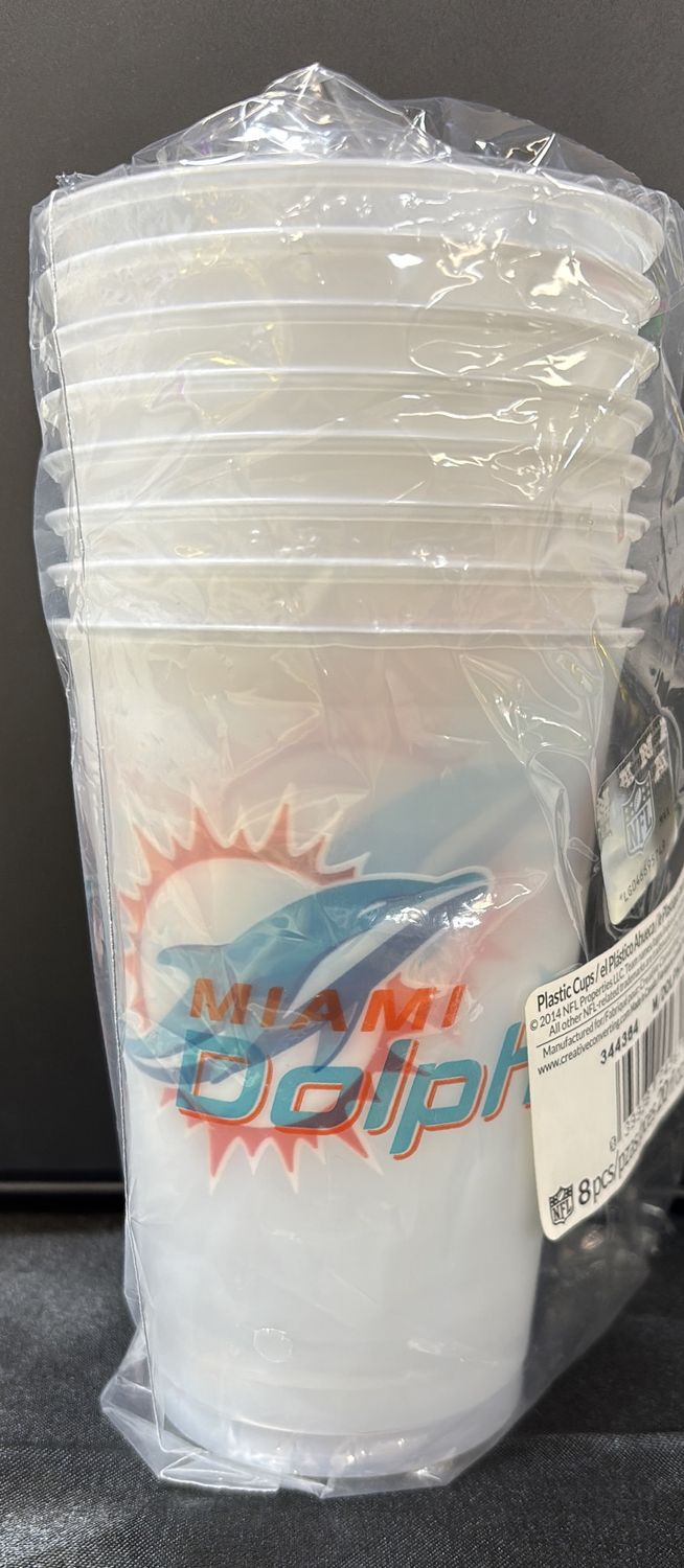 MIAMI DOLPHINS NFL PLASTIC CUPS