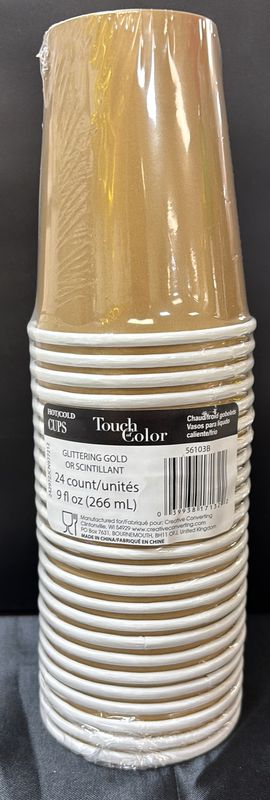Glittering Gold Paper Cups