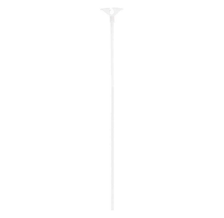 White Balloon Sticks &amp; Cups 12" 6Ct