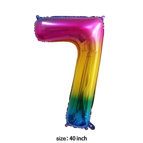 7 Rainbow 40" Number Balloon