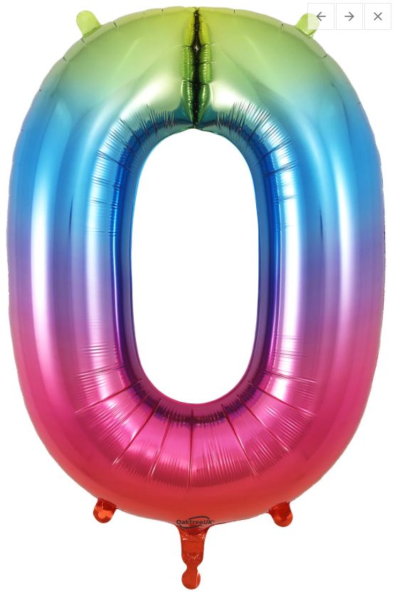 0 RAINBOW 40" NUMBER BALLOON