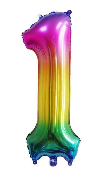 1 Rainbow 40" Number Balloon