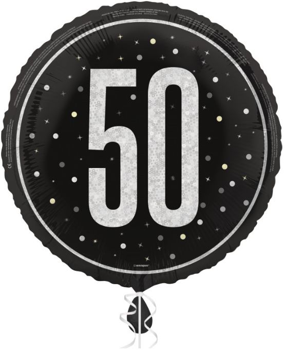 18" GLITZ BLACK 50 PRISM BALLOON