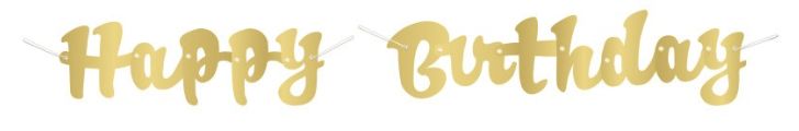 3.5FT GOLD  "HAPPY BIRTHDAY" BANNER