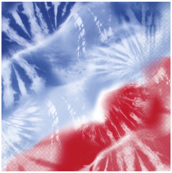 PATRIOTIC TIE DYE BEV NAP  24CT