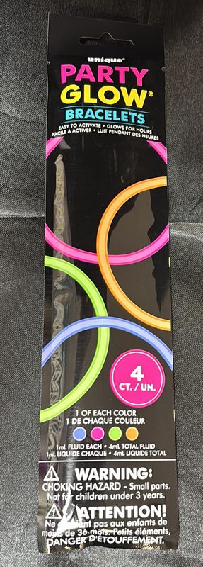 8" Glow Bracelets Asst Color 4Ct