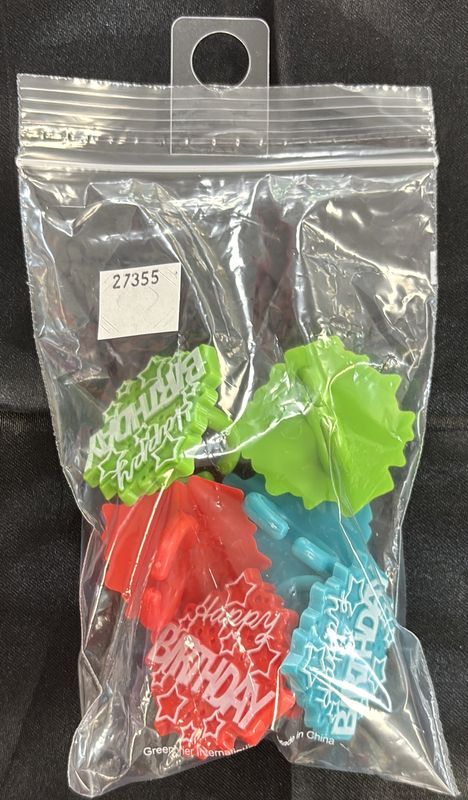 6CT HAPPY BIRTHDAY CAKE TOPPER
