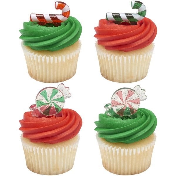12Ct Christmas Cake Toppers