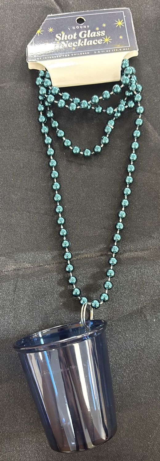 Blue Shot Glass Bead Necklace