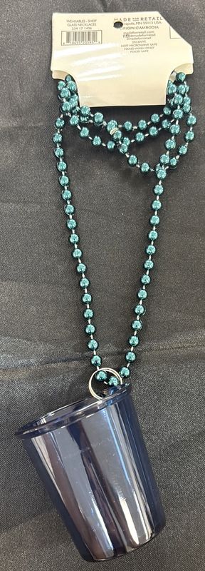 Blue Shot Glass Bead Necklace