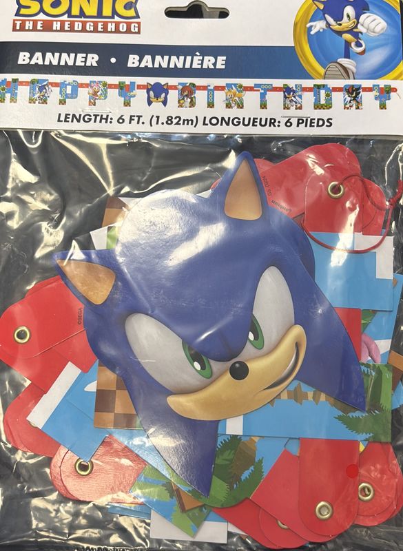 Sonic Happy Birthday Banner 6Ft