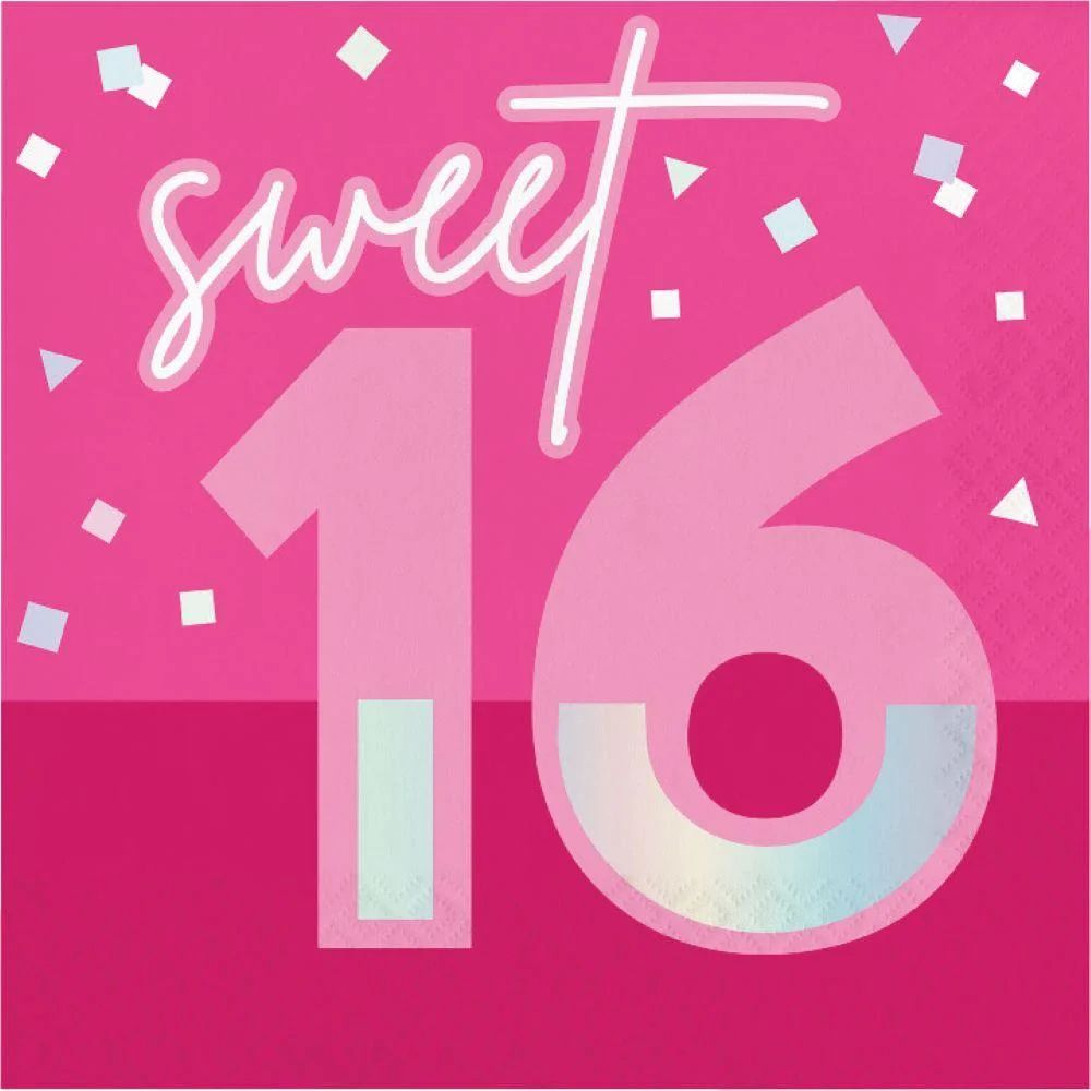 SWEET 16 LUNCHEON NAPKIN 16CT