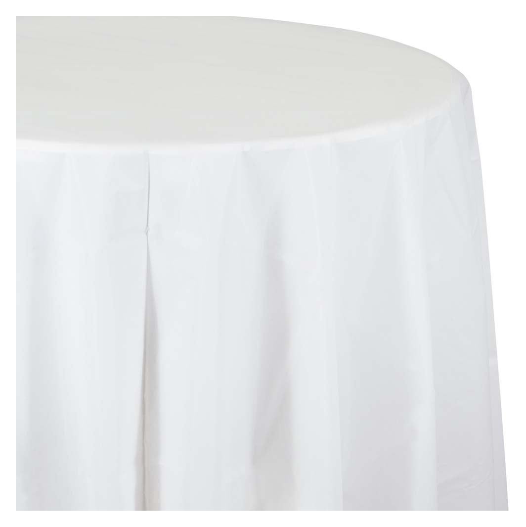 WHITE ROUND TABLE COVER 82"