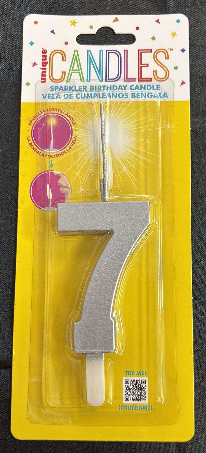 CANDLE SPARKLER SILVER #7