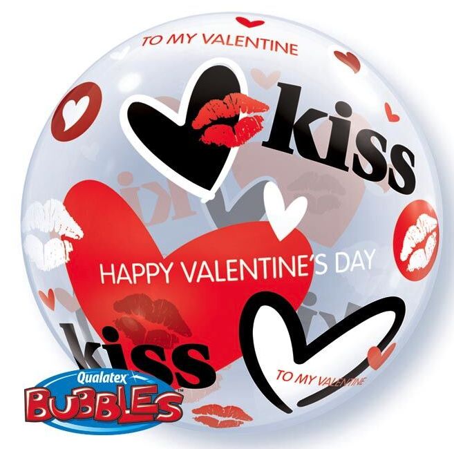 22" VALENTINE KISSES AND HEARTS BUBBLE
