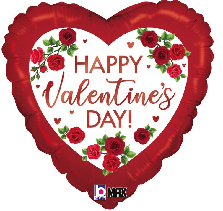 18" SATIN RED ROSES VALENTINE