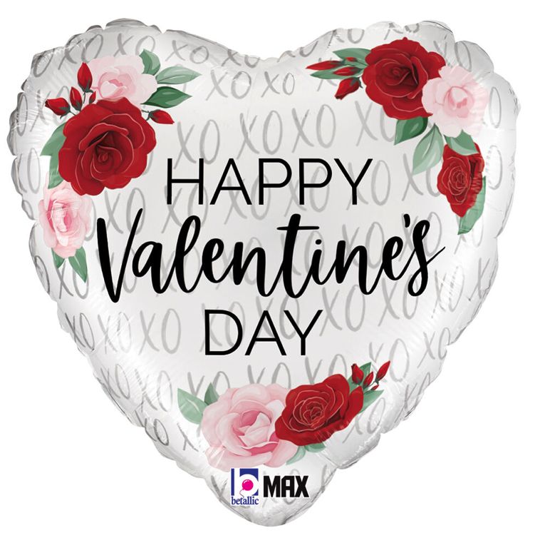 18" SATIN WHITE VALENTINE ROSES