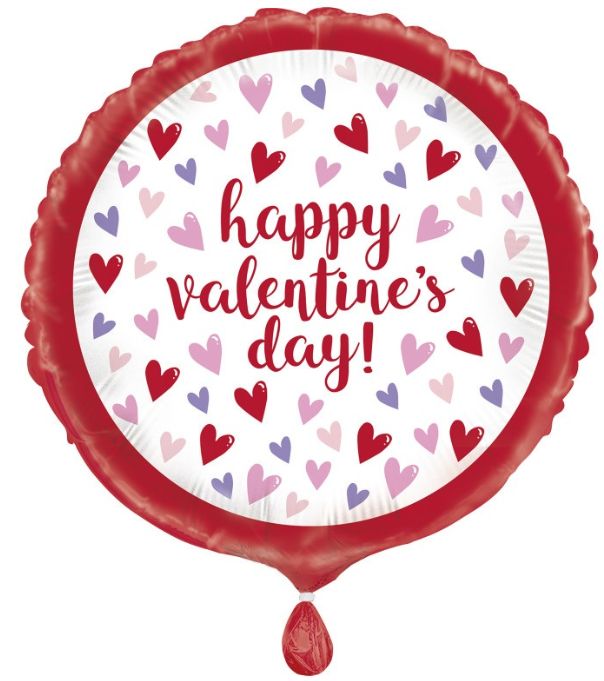 18" SPARKLING HEARTS ROUND FOIL BALLOON