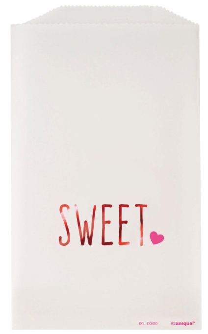 VALENTINE FOIL GLASSINE TREAT BAGS  8CT
