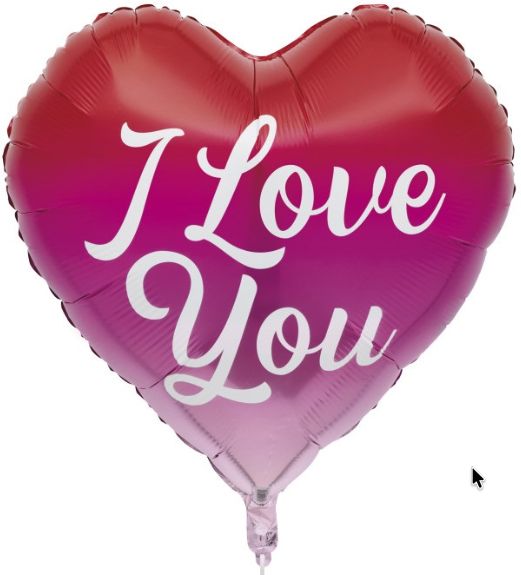 29" OMBRE "LOVE YOU" BIG HEART FOIL BALLOON
