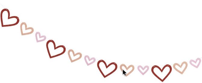 GLITTER HEART CUT-OUT BANNER  8 FT