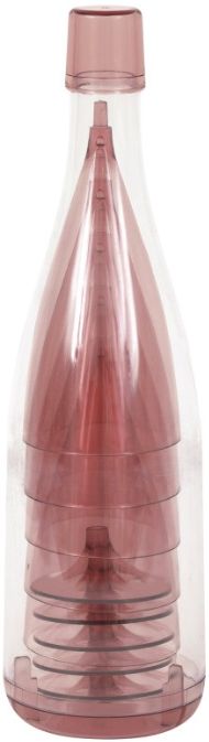 PNK/GLD PLAS CHAMP GLASS IN STR BOTTLE  5PC