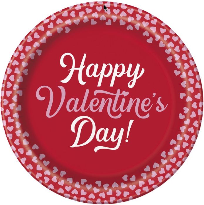XOXO "VALENTINE'S DAY" LARGE PLATES  8CT