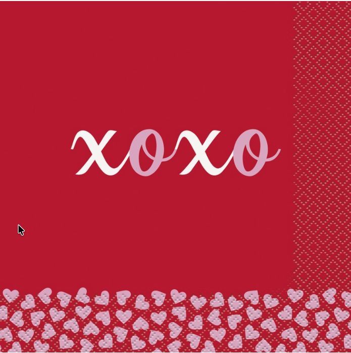 VALENTINE'S DAY XOXO LUNCHEON NAP 16CT