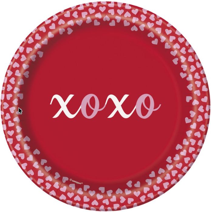 XOXO 7" DESSERT PLATES  8CT